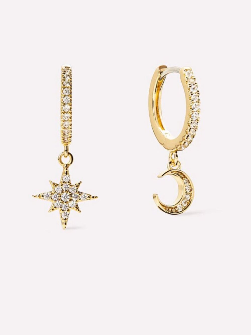 Ana Luisa Celeste Crescent Moon Huggie Hoop Earrings